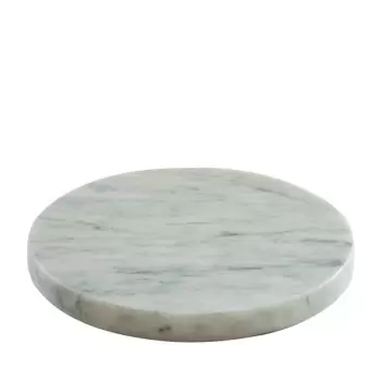 Craster BU_MP1609 Craster Tilt Round White Marble Plinth 218ø × 25 mm