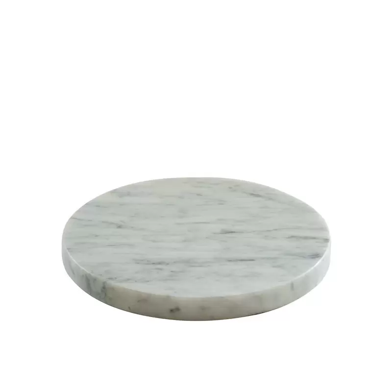 Craster BU_MP1609 Craster Tilt Round White Marble Plinth 218ø × 25 mm