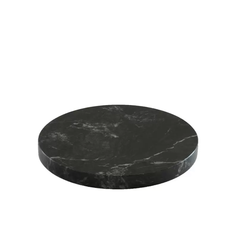Craster BU_MP1509 Craster Tilt Round Grey Marble Plinth 218ø × 25 mm