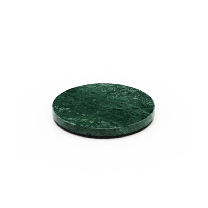 Craster BU_MP1709 Craster Tilt Round Green Marble Plinth 218ø × 25 mm