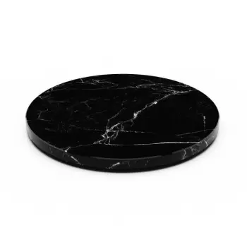 Craster BU_MP1510 Craster Tilt Large Grey Marble Plinth 320ø × 25 mm ​