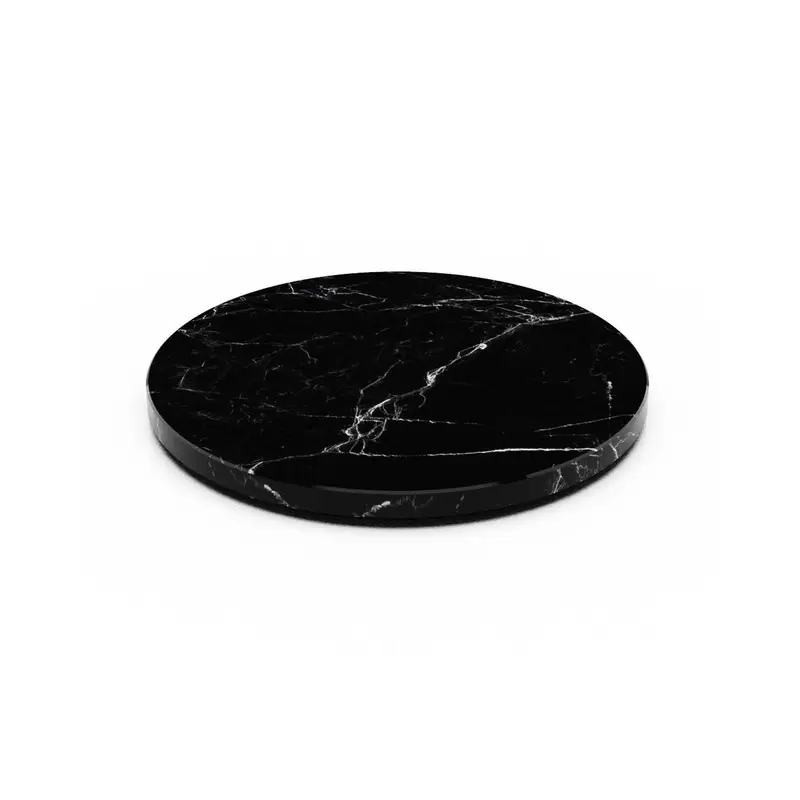 Craster BU_MP1510 Craster Tilt Large Grey Marble Plinth 320ø × 25 mm ​