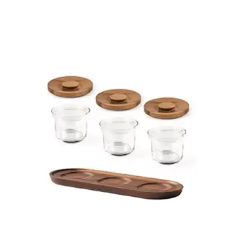 Craster SET_GJW01 Craster Tilt Walnut Mini Glass Jar set 450 × 145 ...