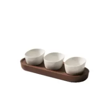Craster SET_CSW Craster Walnut Porcelain condiment set 260 × 100 × ...