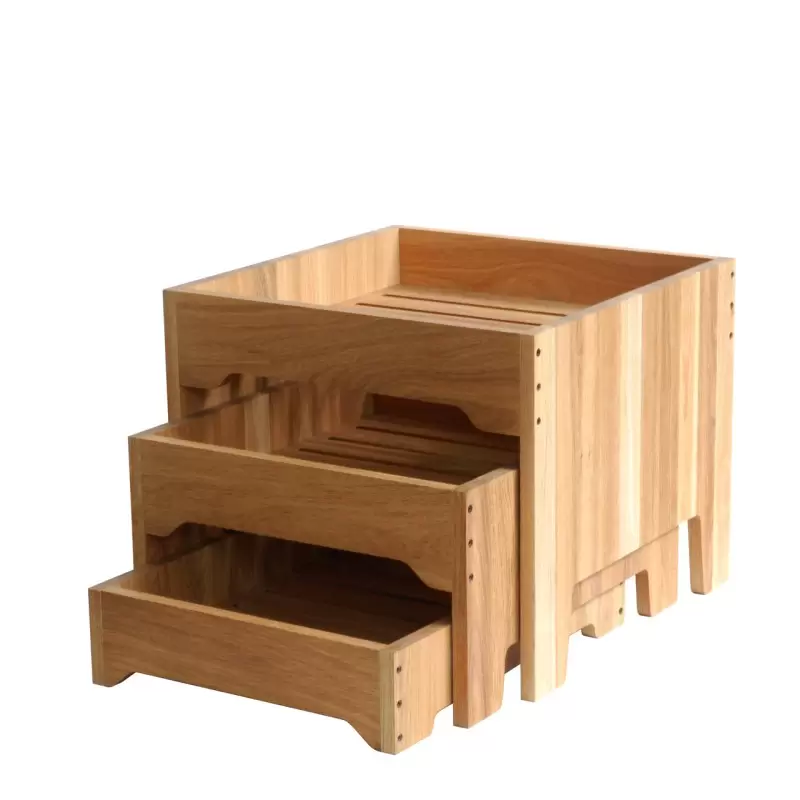 Craster RU_476_D Craster Rustic Regular Oak Three Tier Stand