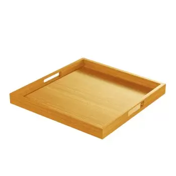 Craster TA_CMOM Craster Oak Square Modern Tray 400 × 400 × 40 mm