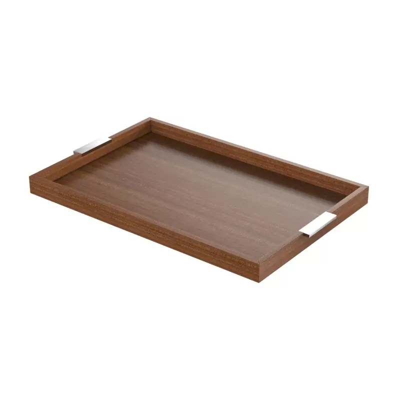 Craster TA_CMSSM Craster Mahogany Modern Tray with Steel Handles 62...
