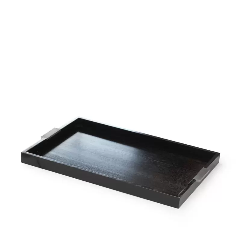 Craster TA_CMSSBO Craster Black Modern Tray with Steel Handles 626 ...