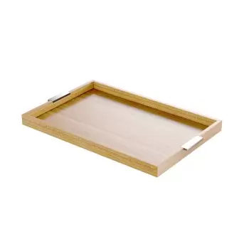 Craster TA_CMSSO Craster Modern Stainless Steel Handled Tray Oak La...