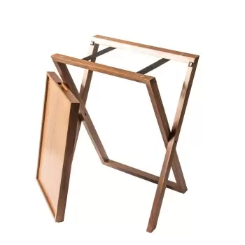Craster SET_LT_WN002 Craster Folding Walnut Tray Table Tall – Locki...