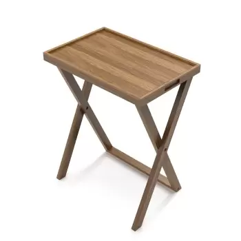 Craster SET_FT_WN002 Craster Folding Walnut Tray Table Tall – Non l...
