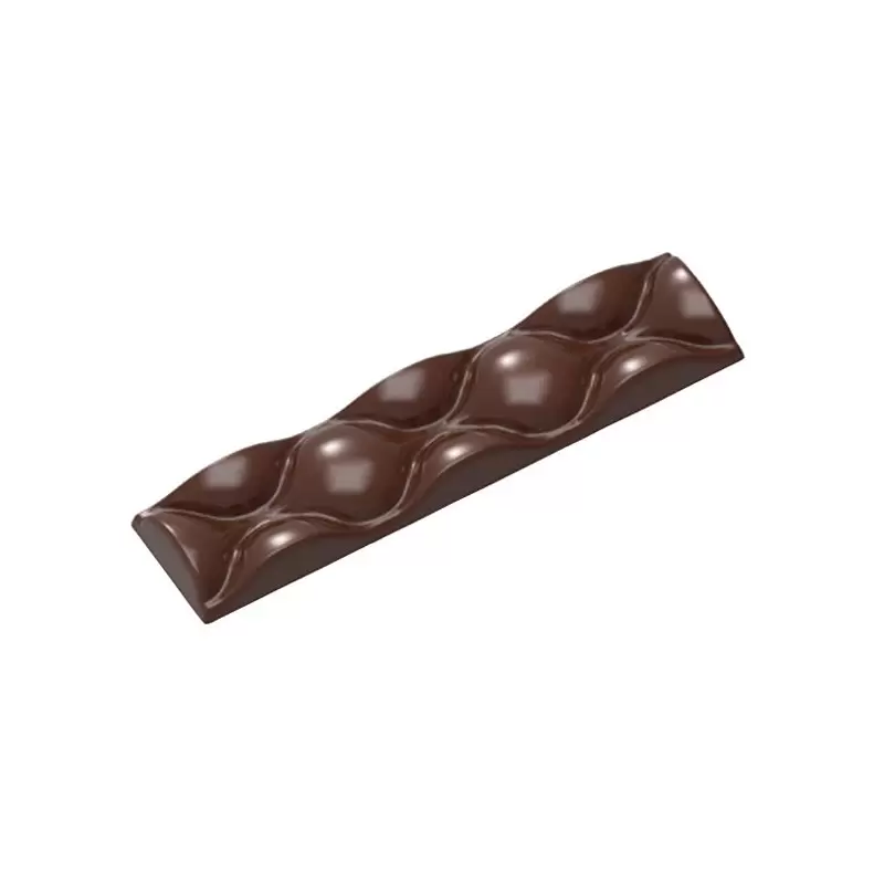 Polycarbonate Rounded Bubble Chocolate Snack Bar Mold - 150mm x 35mm x 12.20mm - 6 cavity - 50.25gr Polycarbonate Rounded Bubble Chocolate Snack Bar Mold - 150mm x 35mm x 12.20mm - 6 cavity - 50.25gr