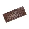 Polycarbonate Just Married Chocolate Bar Tablet Mold - 118 mm x 50 mm x 8 mm - 4 cavity - 45gr