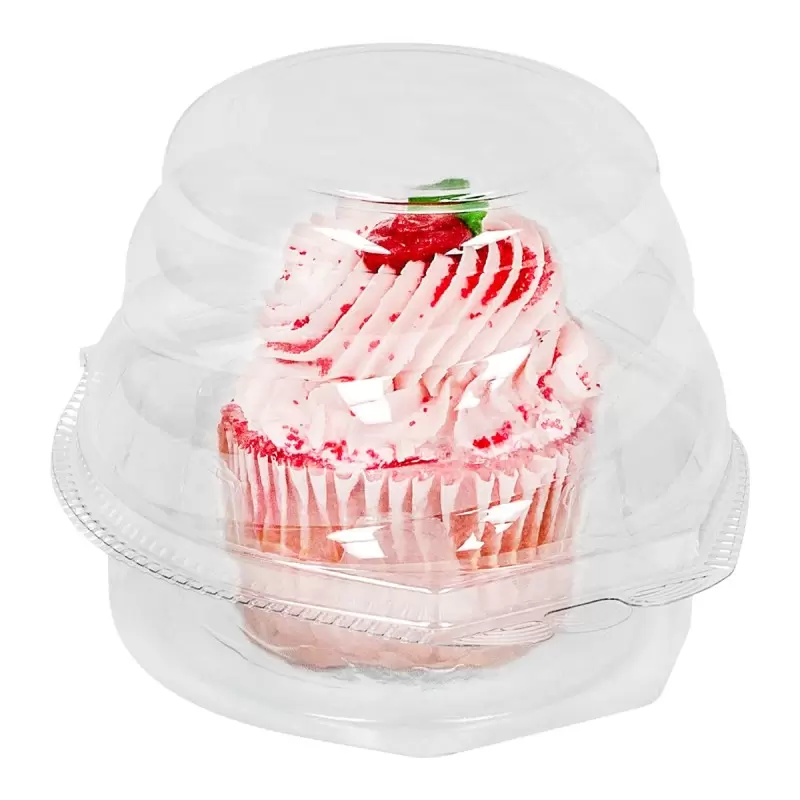 Clear Plastic Swirl Dome Jumbo Cupcake Container - 5 1/4" x 4" - 270 pcs Clear Plastic Swirl Dome Jumbo Cupcake Container - 5 1/4" x 4" - 270 pcs