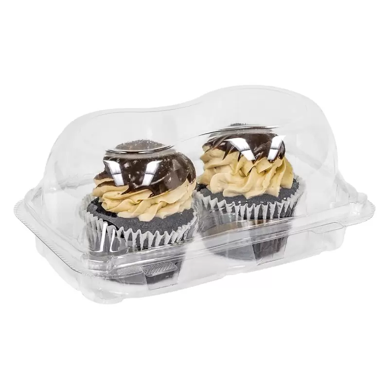 Clear Plastic Double Jumbo Cupcake Container - 8" x 5 1/4" x 3.8" - 220 pcs Clear Plastic Double Jumbo Cupcake Container - 8" x 5 1/4" x 3.8" - 220 pcs