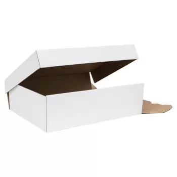 White Corrugate Kraft 1/2 Sheet Cake Box - 19" x 14" x 5.5" - 25 pcs