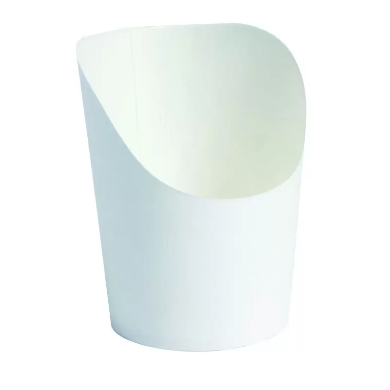 PacknWood White Mini Fries-Wrap Cup - 2oz Diam.1.9'' H:3.1'' - 500 pcs PacknWood White Mini Fries-Wrap Cup - 2oz Diam.1.9'' H:3.1'' - 500 pcs