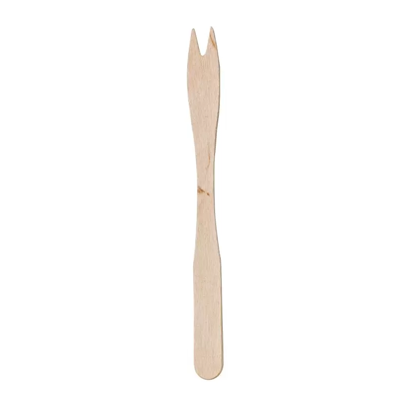 PacknWood Mini Wooden Fork Picks - 5.5'' - 5000 pcs PacknWood Mini Wooden Fork Picks - 5.5'' - 5000 pcs