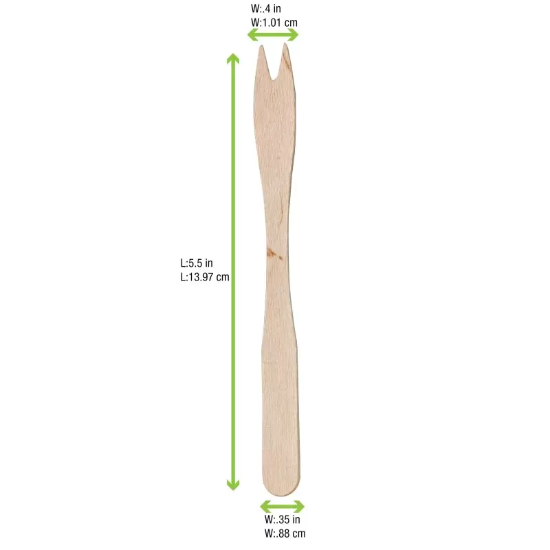 PacknWood Mini Wooden Fork Picks - 5.5'' - 5000 pcs PacknWood Mini Wooden Fork Picks - 5.5'' - 5000 pcs