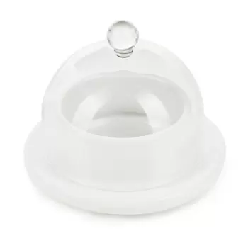 Revol Les Essentiels Collection Butter Dish Glass Cloche - White - Set of 6 pcs