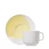 Revol Confluence Collection Tea Cup And Saucer 20 cl\n - Saffron Alabaster white - Set of 6 pcs