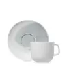 Revol Confluence Collection Tea Cup And Saucer 20 cl\n - Fjord Alabaster white - Set of 6 pcs