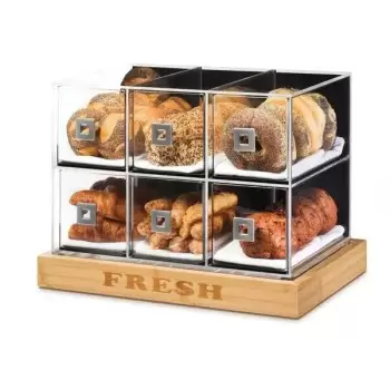 Rosseto BD114 Rosseto Six Drawer Bakery Case with "FRESH" Bamboo Ba...