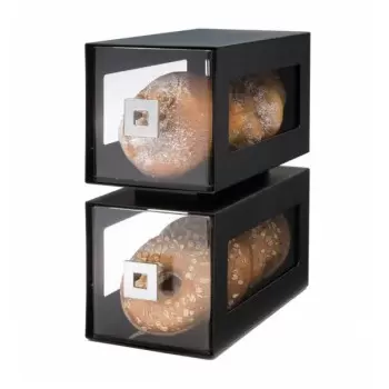 Rosseto BD101 Rosseto Two-Tier Black Matte Metal Column with Drawer...