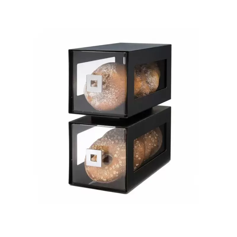 Rosseto BD101 Rosseto Two-Tier Black Matte Metal Column with Drawer...