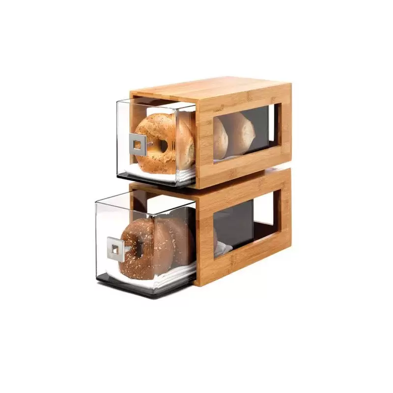 Rosseto BD102 Rosseto Two-Tier Bamboo Column with Drawers - 1 Piece...