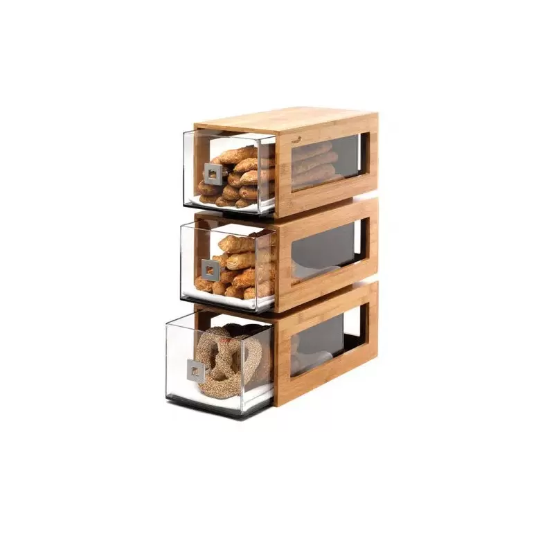 Rosseto BD104 Rosseto Three-Tier Bamboo Column with Drawers - 1 Pie...