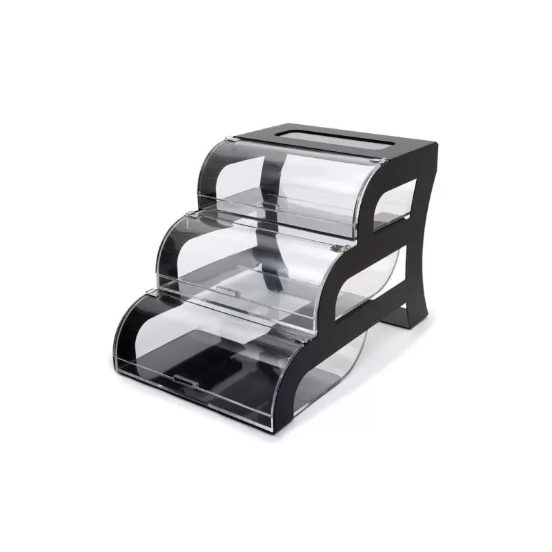 Rosseto BK011 Rosseto Three-Tier Bakery Case with Black Matte Frame...