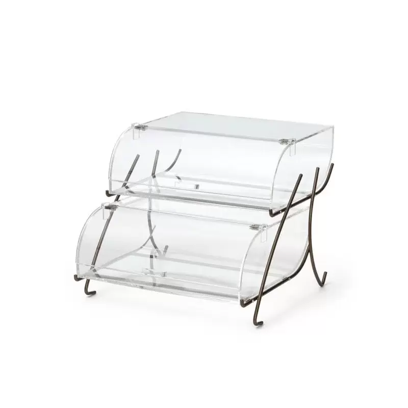 Rosseto BK022 Rosseto Two-Tier Bakery Case with Bronze Wire Stand -...