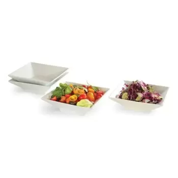 Rosseto CP002 Rosseto Medium Square White Porcelain Bowl (Set of 4 ...