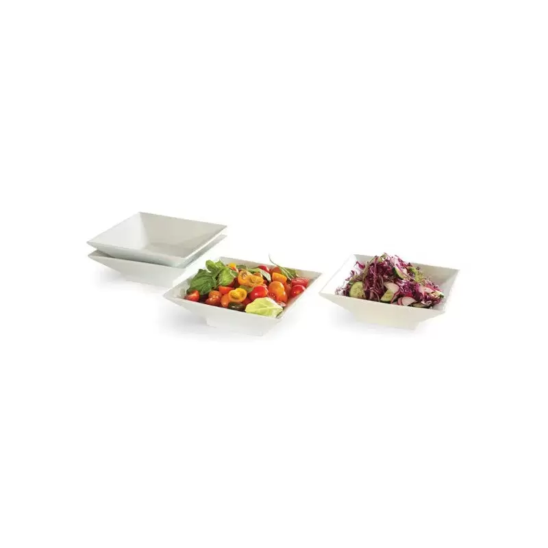 Rosseto CP002 Rosseto Medium Square White Porcelain Bowl (Set of 4 ...
