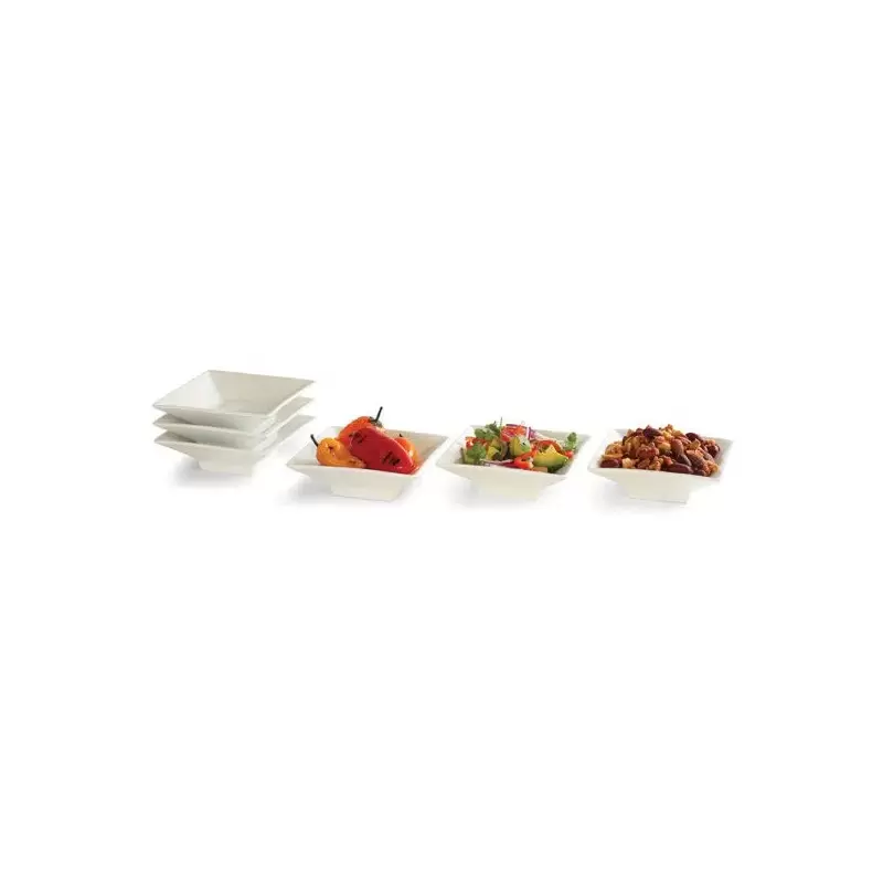 Rosseto CP003 Rosseto Small Square White Porcelain Bowl (Set of 6 p...