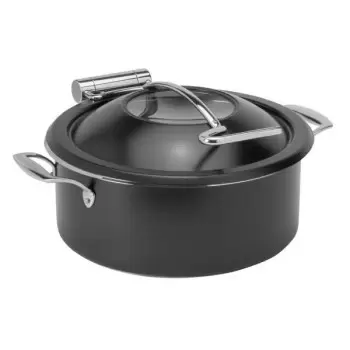 Rosseto CP101 Rosseto Home Style 4.75 QT Black Chafing Pot with Sof...
