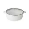 Revol Bombance Collection Round Cocotte 29 cm Induction With Glass Lid - Alabaster white Glass Induction