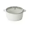 Revol Bombance Collection Round Cocotte 22 cm Induction With Glass Lid - Alabaster white Glass Induction