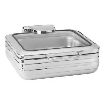 Rosseto CP402 Rosseto Deluxe Square S/S Chafing Dish with Glass Lid...