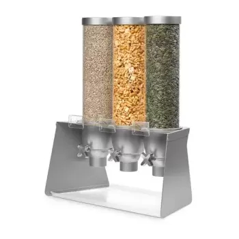 Rosseto EZ564 Rosseto EZ-SERV 1.3 Gal. 3-Container Grey Metal Table...