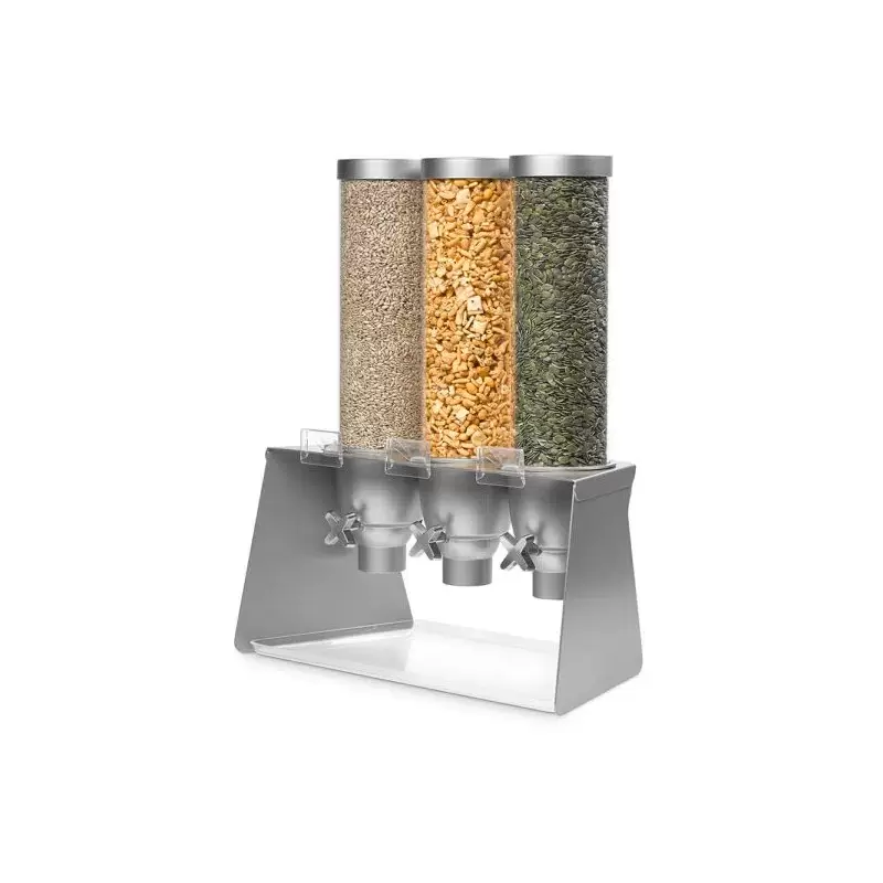 Rosseto EZ564 Rosseto EZ-SERV 1.3 Gal. 3-Container Grey Metal Table...