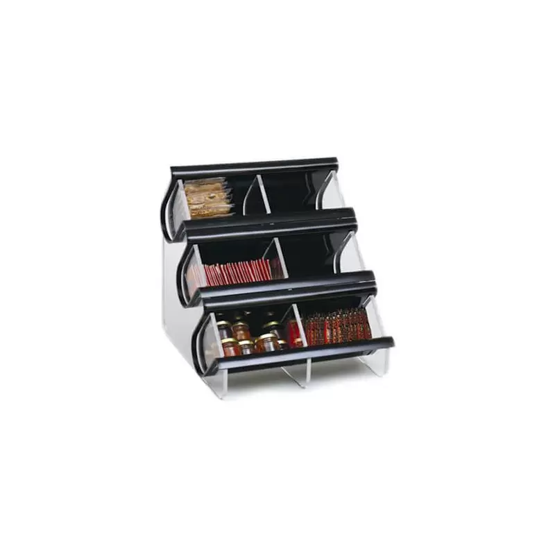 Rosseto EZO739 Rosseto EZ-Organizer 6 Compartment Black Acrylic Dou...