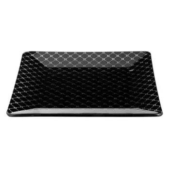 Rosseto GLS032B Rosseto Zenit Black 14" Square Handmade Glass Platt...