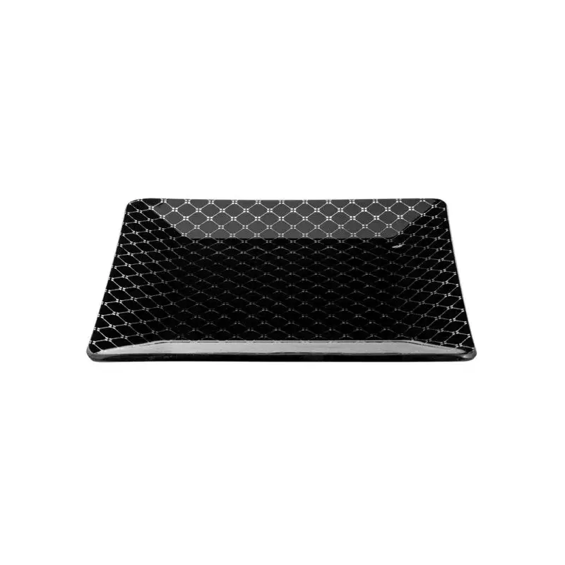 Rosseto GLS032B Rosseto Zenit Black 14" Square Handmade Glass Platt...