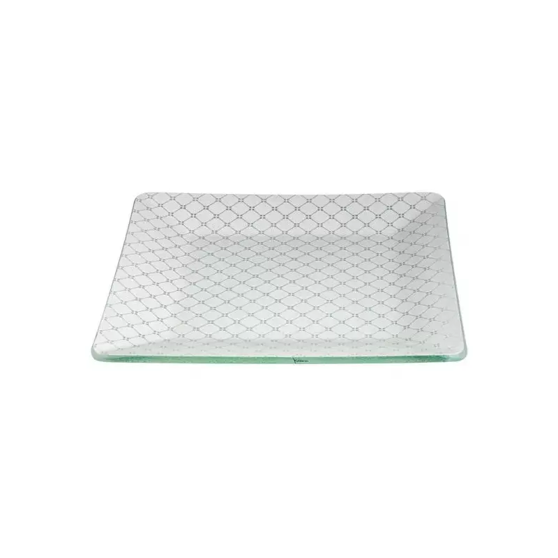 Rosseto GLS032W Rosseto Zenit White 14" Square Handmade Glass Platt...