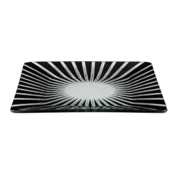 Rosseto GLS033B Rosseto Stelo Black 14" Square Handmade Glass Platt...