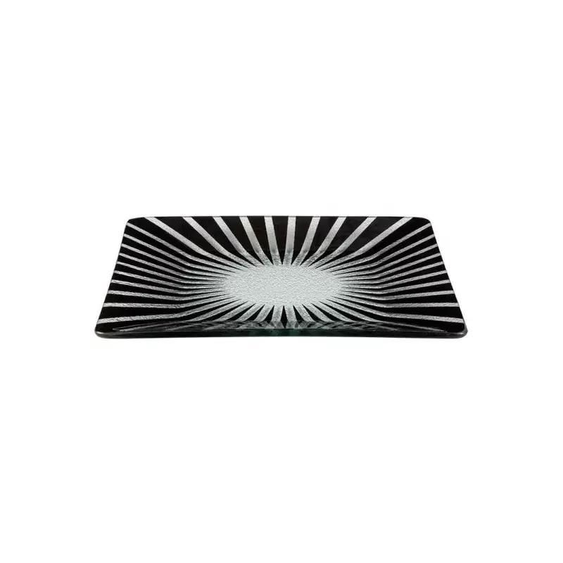 Rosseto GLS033B Rosseto Stelo Black 14" Square Handmade Glass Platt...