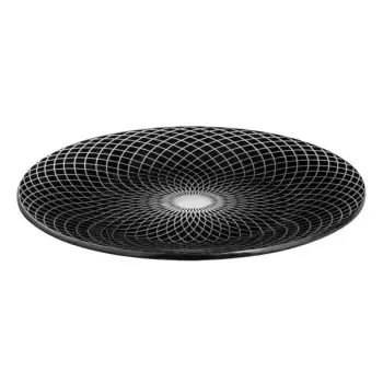 Rosseto GLS036B Rosseto Spiro Black 15.6" Round Handmade Glass Plat...