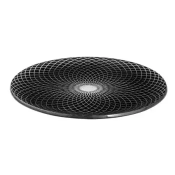 Rosseto GLS037B Rosseto Spiro Black 13" Round Handmade Glass Platte...